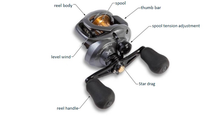 parts of a baitcasting reel